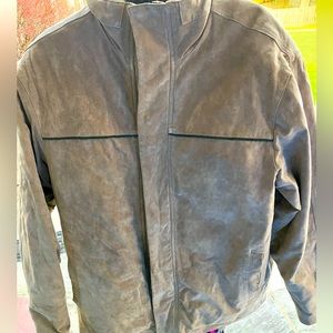 🧥 EMC | Women's Full Zip Suede Jacket Size Large | Tan Long Sleeve Coat 🧥